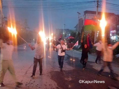 ओली पक्राउको विरोधमा इटहरीमा राँके जुलुस